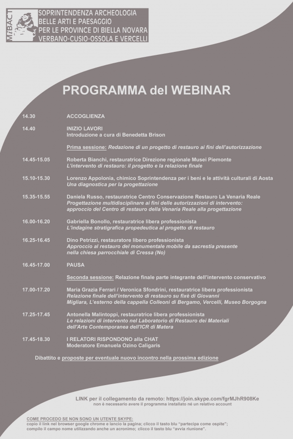 PROGRAMMA WEBINAR VALORIZZAZIONE