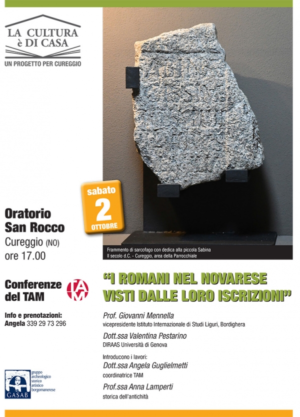 Conferenze del TAM - I romani nel novarese visti dalle loro iscrizioni