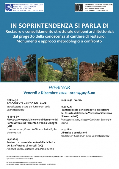 IN SOPRINTENDENZA SI PARLA DI... Restauro e consolidamento strutturale dei beni architettonici: dal progetto della conoscenza al cantiere di restauro. Monumenti e approcci metodologici a confronto