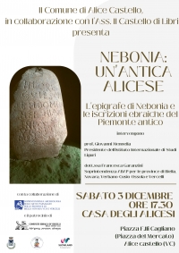 Nebonia: un’antica alicese. L’epigrafe di Nebonia e le iscrizioni ebraiche del Piemonte antico